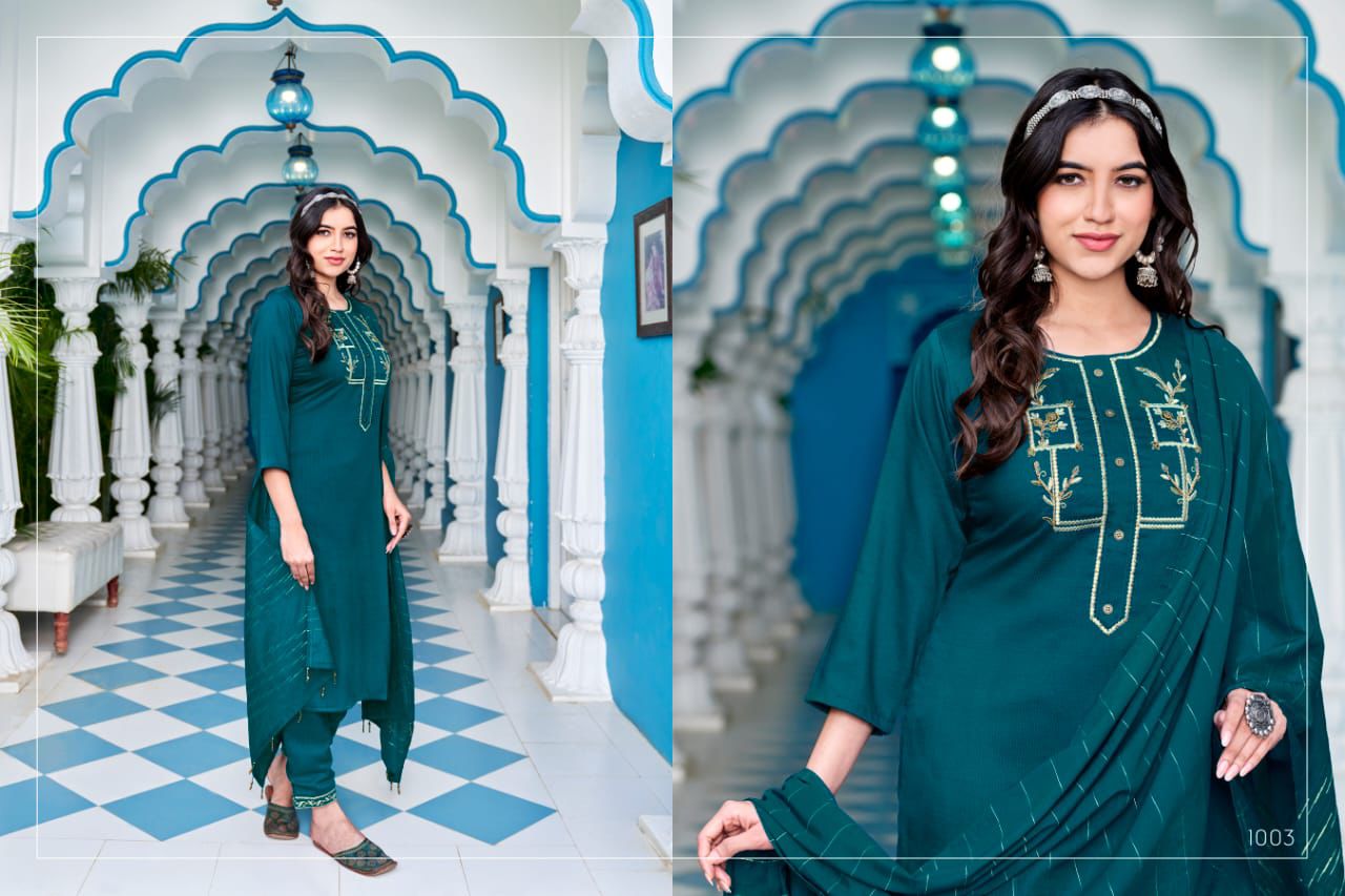 Prague By Sweety Chinon Embroidery Readymade Suits Wholesale Price In Surat